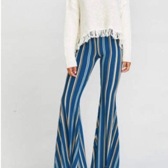 Show Me Your MuMu Pants - Show Me Your Mumu striped Bam-Bam Bells flare pant